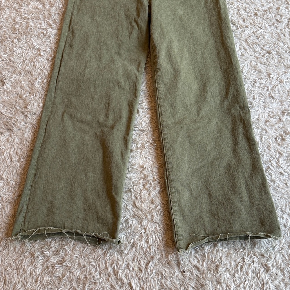Kut from the Kloth Olive Green High-Rise Wide Leg Jeans - Picture 4 of 7
